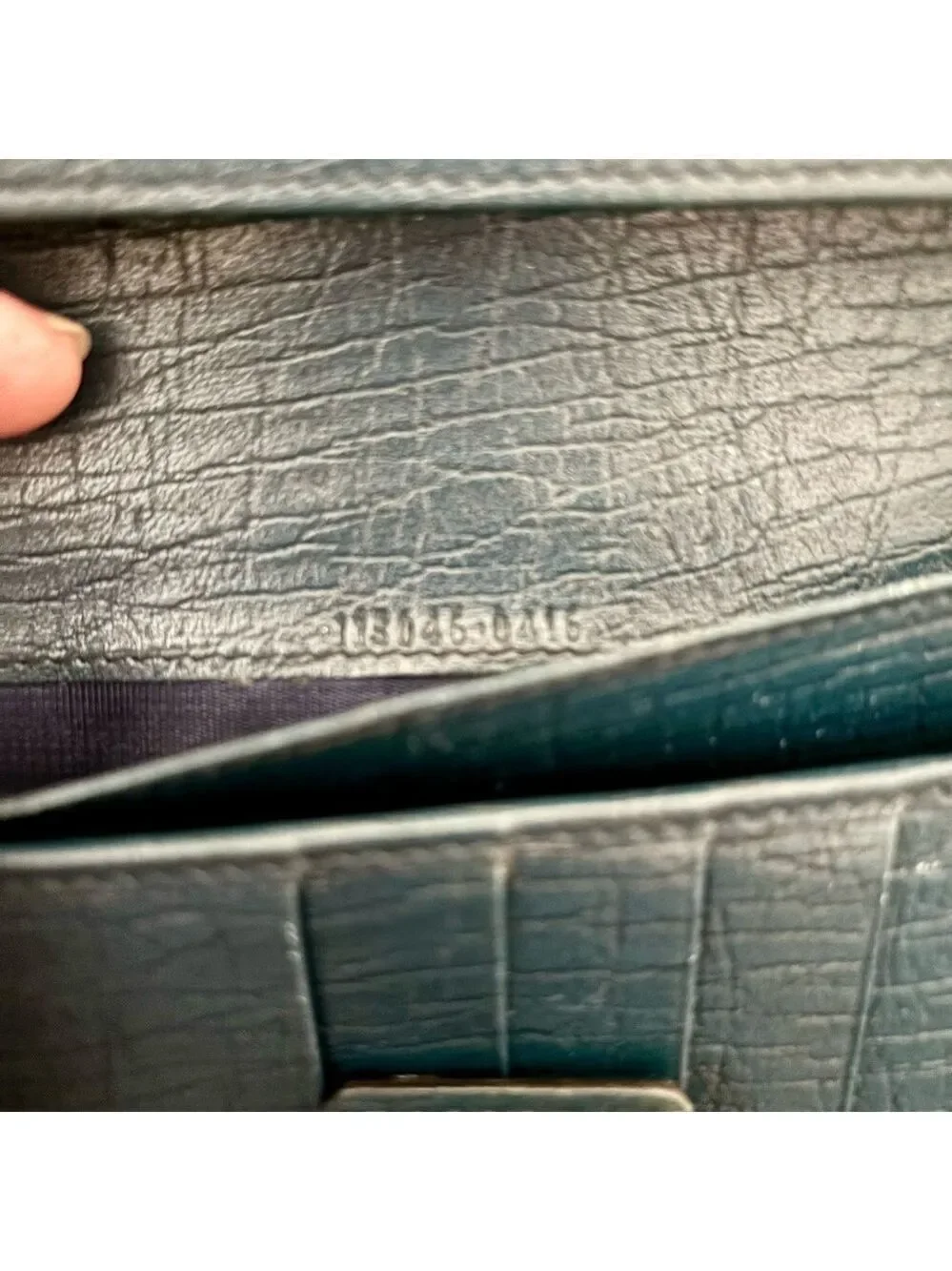 Vintage Gucci GG Guccissima Canvas/Blue Leather Long Wallet/Coin Pocket